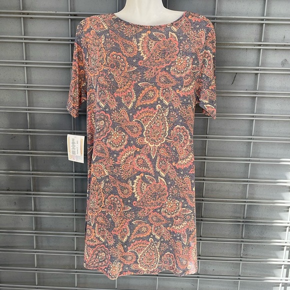 LulaRoe Muted Paisley Printed Jersey Perfect T High Low Top-#0342 - Picture 7 of 12